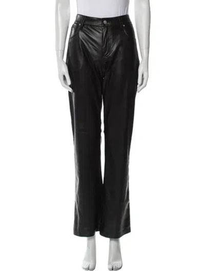 Pre-owned Misbhv Faux Leather Straight Leg Pants In Black