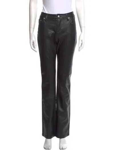 Pre-owned Misbhv Faux Leather Straight Leg Pants In Black
