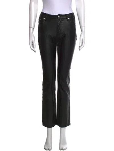 Pre-owned Misbhv Faux Leather Straight Leg Pants In Black