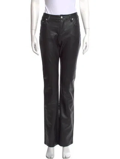 Pre-owned Misbhv Faux Leather Straight Leg Pants In Black