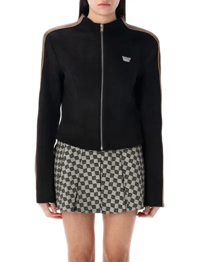 Misbhv Faux Suede Moto Jacket In Black