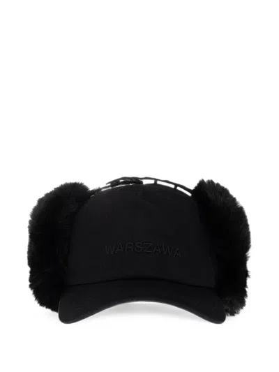 Misbhv Faux-fur Ear-flap Baseball Cap In Black