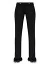 Misbhv Faux Suede Fringe Casual Pants In Black