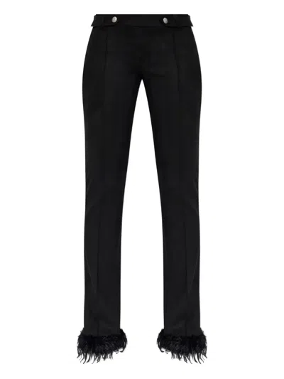 MISBHV FEATHER-TRIM TROUSERS