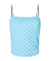 Misbhv Fine Shoulder Strap Sling With Embroidered Characters In Blue