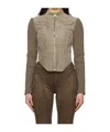 Misbhv Fitted Leather Jacket In Brown