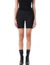Misbhv Fitted Monogram Biker Shorts With Distinctive Pattern In Black