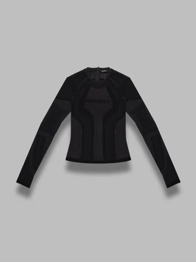 Misbhv Flock Mesh Sport Longsleeve Top In Black