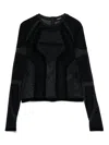 Misbhv Flock Mesh Sport Longsleeve Top In 黑色