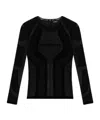 Misbhv Flock Mesh Sport Longsleeve Top In Black