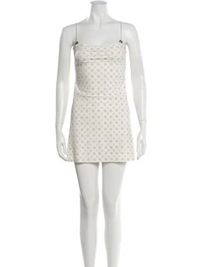 Pre-owned Misbhv Floral Print Mini Dress In Neutral