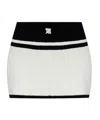 Misbhv White & Black Fluffy Cannes Miniskirt In White