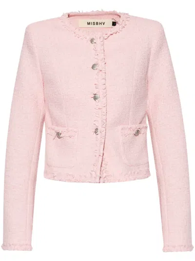 Misbhv Frayed-detailing Jacket In Pink