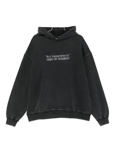 Misbhv Frayed-hem Hoodie In Black