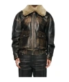 Misbhv Front-pocket Leather Jacket In Black