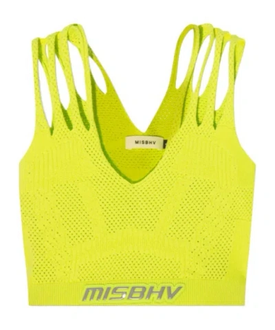 Misbhv Future Mesh Crop Top In Yellow