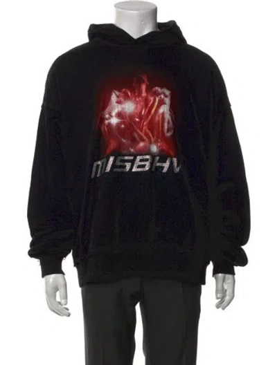 Pre-owned Misbhv Graphic Print Crew Neck Hoodie In Black
