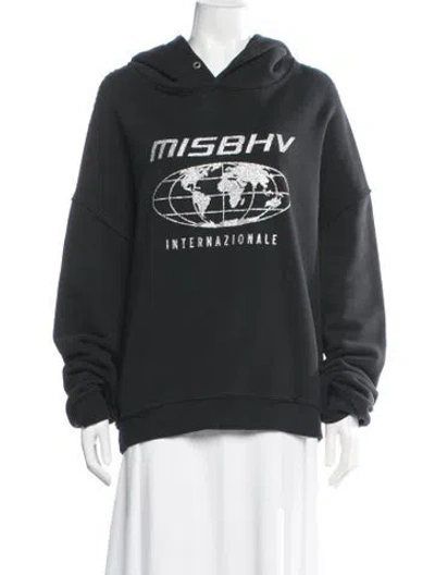 Pre-owned Misbhv Graphic Print Crew Neck Sweater In Black