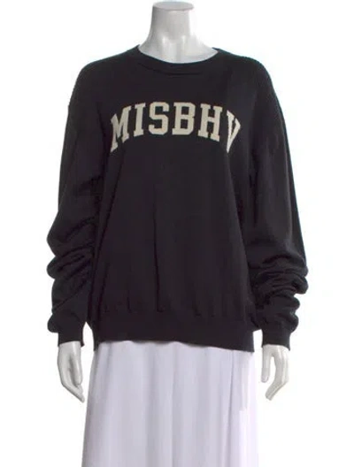 Pre-owned Misbhv Graphic Print Crew Neck Sweater In Blue