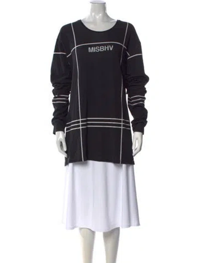 Pre-owned Misbhv Graphic Print Crew Neck Top In Black