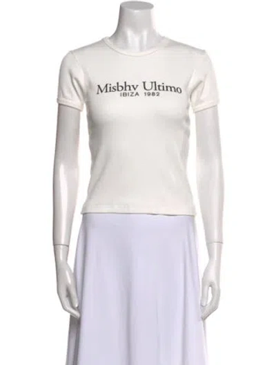 Pre-owned Misbhv Graphic Print Crew Neck T-shirt In White