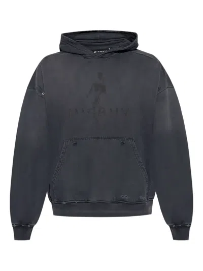 Misbhv Graphic-print Distressed Cotton Hoodie In Black