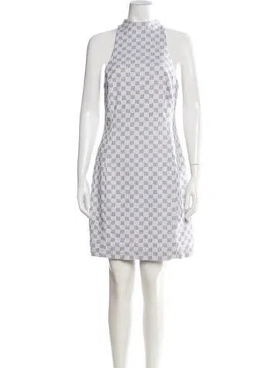 Pre-owned Misbhv Graphic Print Mini Dress In Grey/white