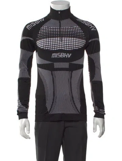 Pre-owned Misbhv Graphic Print Mock Neck T-shirt In Black
