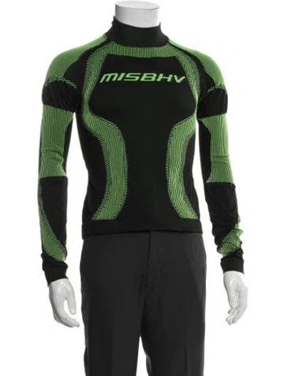 Pre-owned Misbhv Graphic Print Mock Neck T-shirt W/ Tags In Black