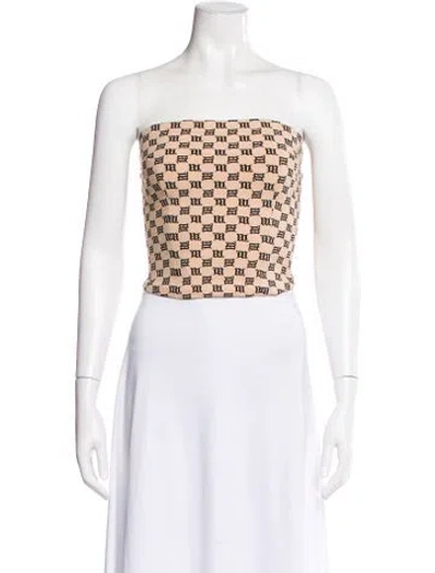 Pre-owned Misbhv Graphic Print Strapless Crop Top In Multi
