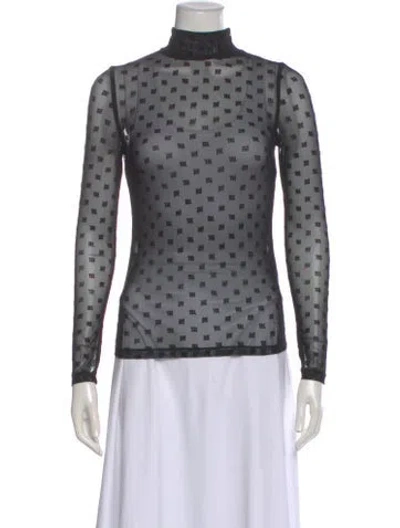 Pre-owned Misbhv Graphic Print Turtleneck Top In Black