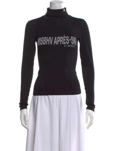 Pre-owned Misbhv Graphic Print Turtleneck Top In Black