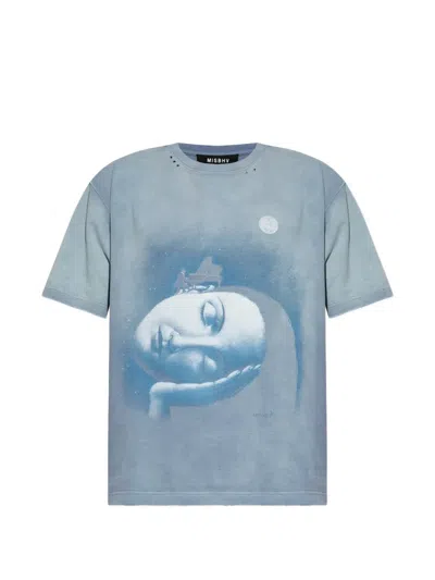 Misbhv Graphic-print Distressed T-shirt In Blue
