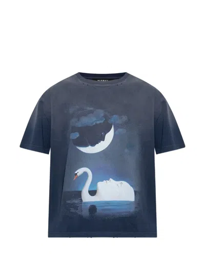 Misbhv Graphic-print Distressed T-shirt In Blue