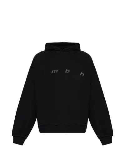 Misbhv Graphic-print Raw-edge Hoodie In Black