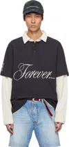 Misbhv Forever Double Layered Polo In Black&white