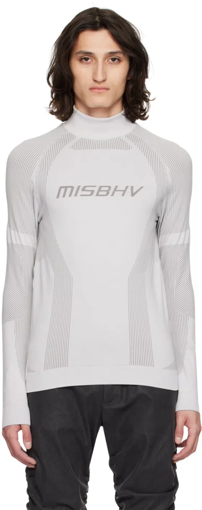 Misbhv Gray Jacquard Turtleneck In Light Grey