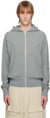 Misbhv Gray Jordan Barrett Edition Zipped Hoodie In Grey