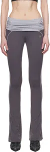Misbhv Gray Lycra Flared Wrapped Sport Pants In Grey