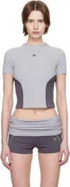 Misbhv Stretch Nylon Jersey Sport T-shirt In Grey