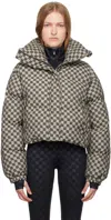 Misbhv Monogram-print Cropped Puffer Jacket In Mlc