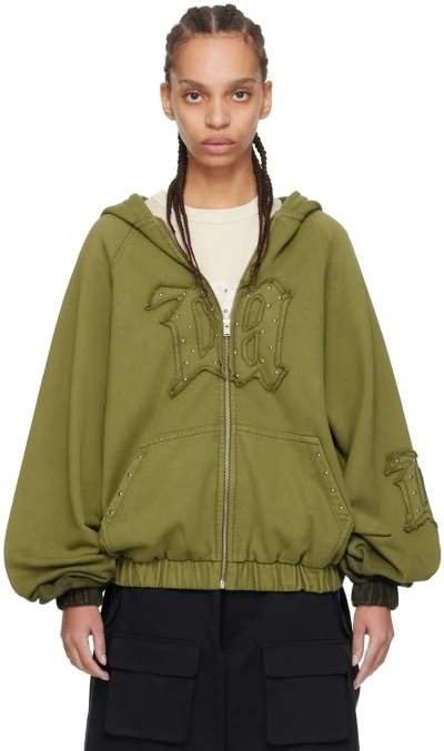 Misbhv Green Metamorph Hoodie In Washed Olive