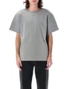 Misbhv Grey Logo Embroidered Cotton T-shirt In Grey