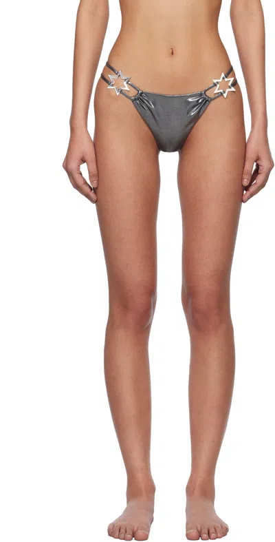 Misbhv Gunmetal Hollywood Bikini Bottom In Black