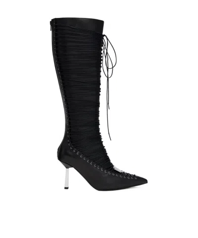 Misbhv High-heeled Knee-length Boots In Black
