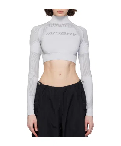 Misbhv High-neck Short T-shirt In White