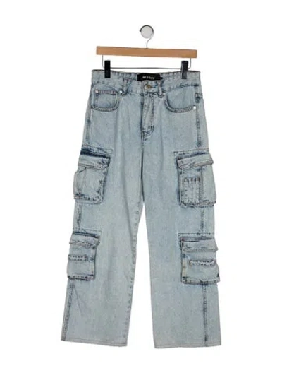 Pre-owned Misbhv High-rise Wide Leg Jeans In Blue