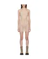 Misbhv Beige Cotton Mini Dress In Nude