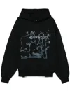 Misbhv Crystal-cut Graphic Hoodie Frayed Edges In Black