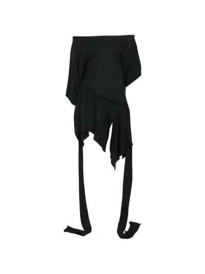 Misbhv Holywood Baby Asymmetric Midi Dress In Black